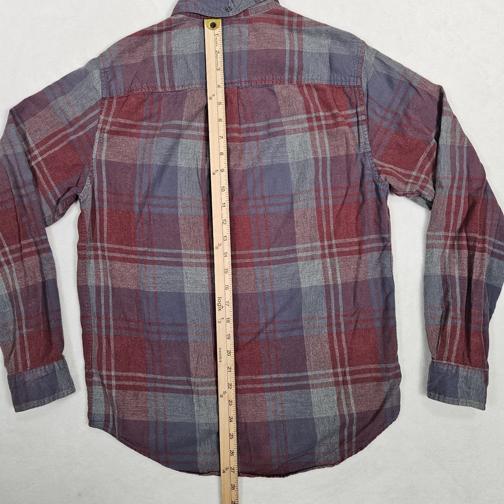 Outerknown Men's Long Sleeve Button Up Flannel Shirt Red Plaid Size Medium - Picture 6 of 8